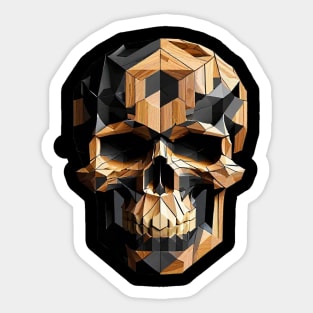 Skull Art Wood Design Sticker